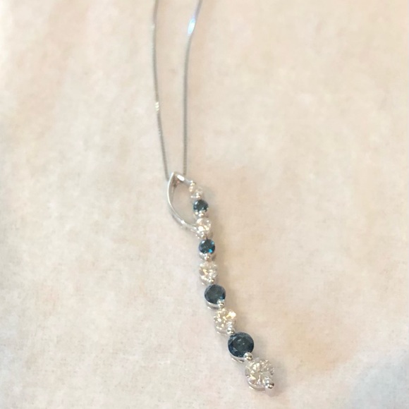 3CT Genuine Diamonds BLUE diamonds! 3CT necklace - Picture 2 of 10